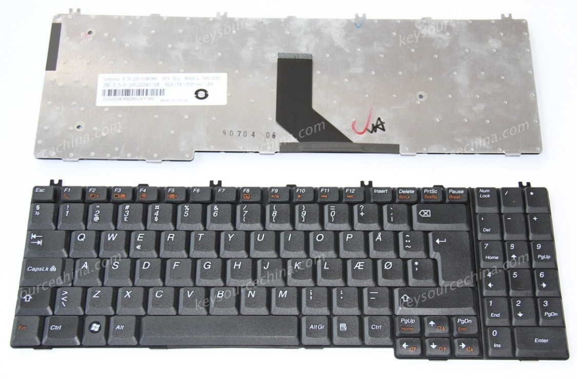25-008580 Lenovo Ideapad G550 G555 Dansk bærbar tastatur