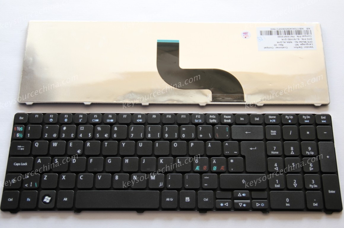 Acer Nordic keyboard KBI170A045 KB.I170A.072 KB.I170A.064 KBI170A073 KBI170A161 KB.I170A.045