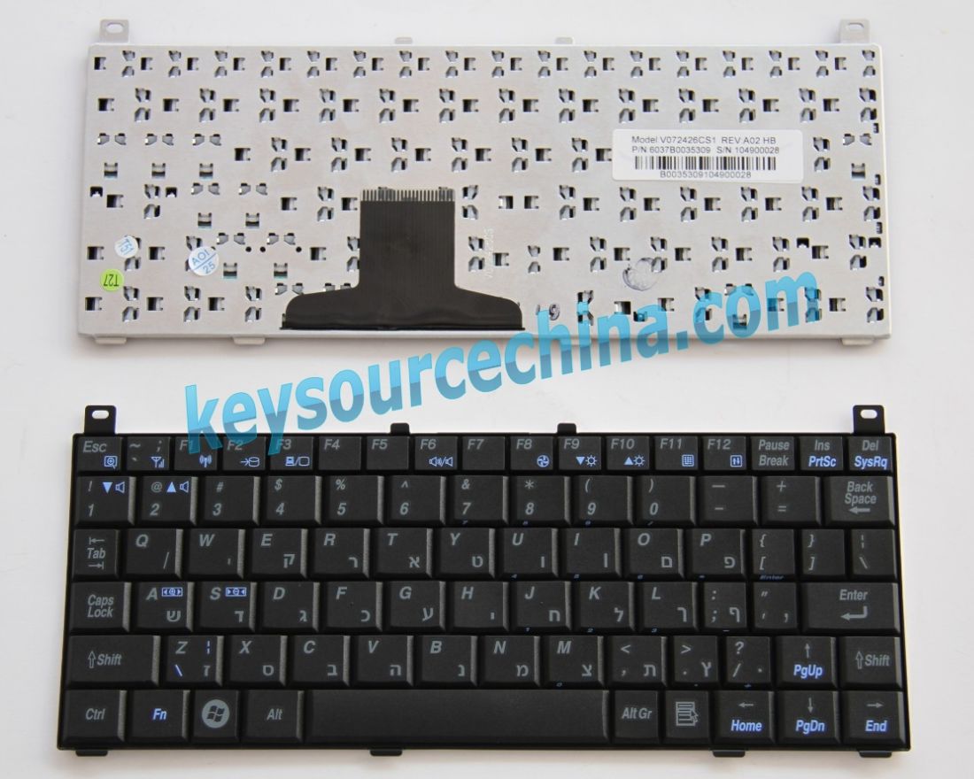 V072426CS1 HB Hebrew Keyboard,6037B0035309 Hebrew Keyboard,Toshiba NB100 Hebrew Keyboard