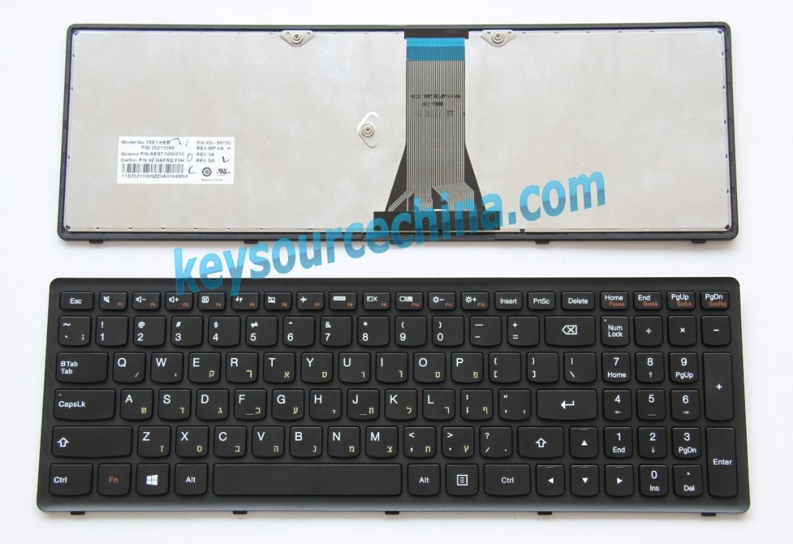 Lenovo IdeaPad Flex 15 S500 S510 S510P Z510 G500s G505s Touch T6E1-HEB מקלדת למחשב נייד Hebrew(HEB) Keyboard