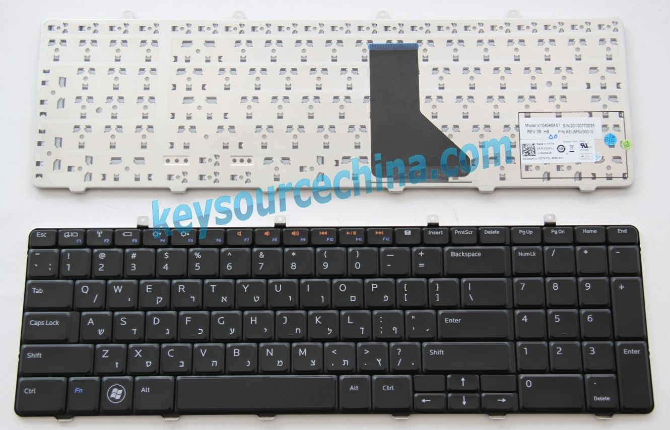 V114362AK1 HB Original Hebrew Keyboard for Dell Inspiron 1764 0D0KVJ AEUM5V00010