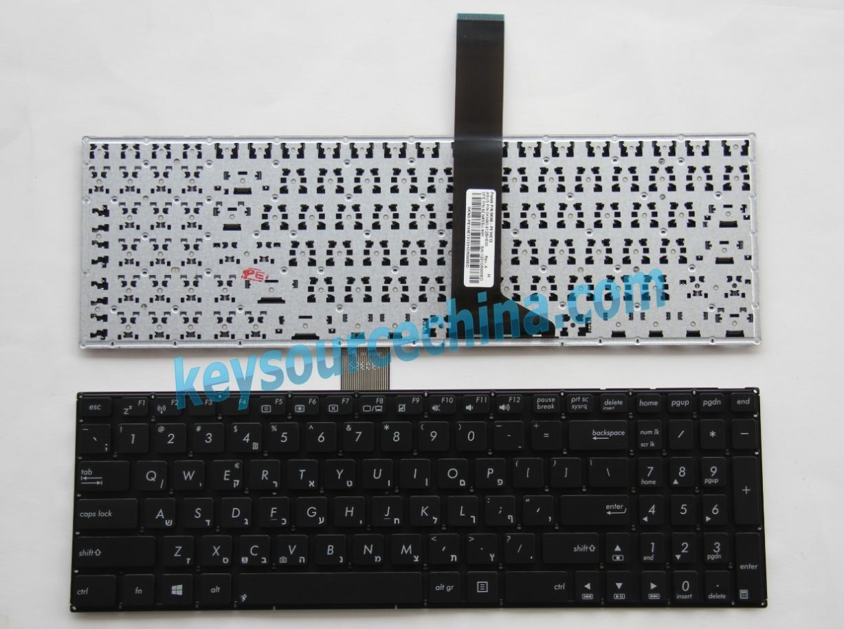 9Z.N8SSU.40H Original Hebrew Keyboard for Asus S56C S56CA S56CM K56C K56CB S550CA V550C V550CA X550C X550CA X550E X552CA X552V