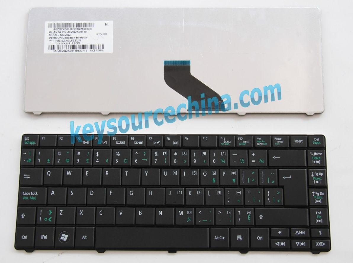 9Z.N3L82.D2M Original Acer Aspire E1-421 E1-431 E1-431G E1-471 E1-471G; TravelMate 4740 8371 8372 8471 8472 Clavier Canadian(CA) Keyboard