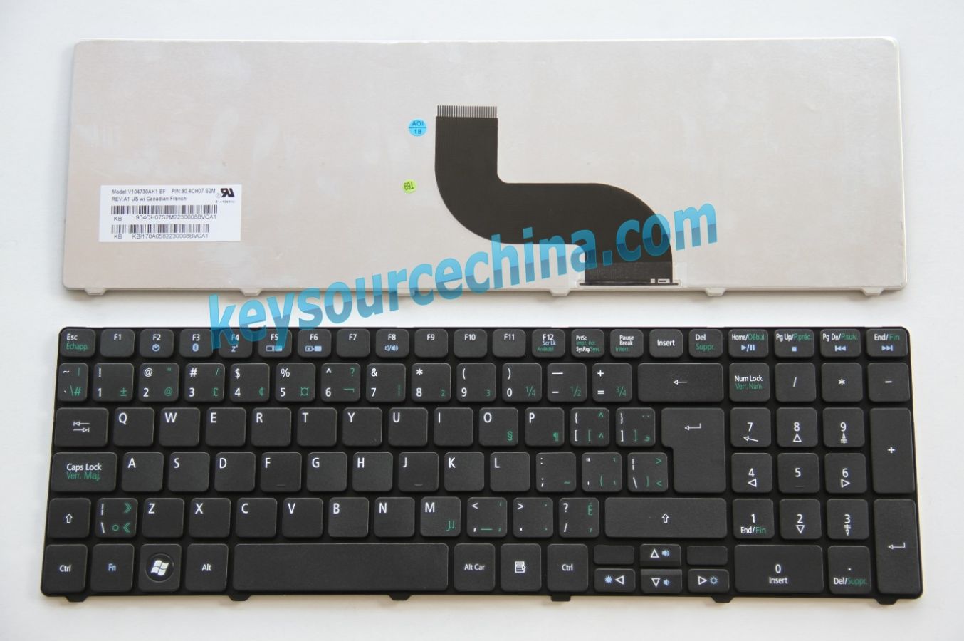 V104730AK1  EF Original Acer Aspire 5253 5538 5360 5740 5745 5750 5810 5820 7535 7540 7560 7735 7740 7745 7750 Clavier Canadian(CA) Keyboard