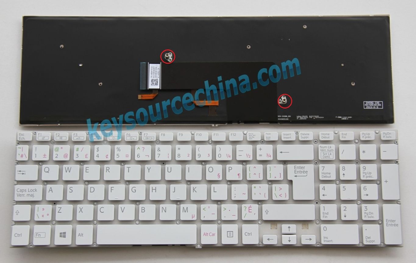 9Z.NAEBQ.12M Original Sony Vaio Fit 15E SVF1521B2E SVF1521G1E SVF1521A6E SVF1521A2E SVF1532C5E Clavier Canadian(CA) Keyboard