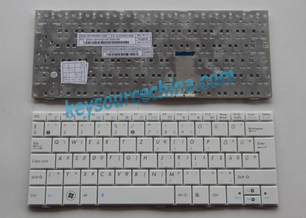 MP-09A36HU-5283 magyar laptop billentyűzet,0KNA-191HU02 magyar laptop billentyűzet,04GOA191KHU10-2 magyar laptop billentyűzet,Asus Eee PC 1005HA magyar laptop billentyűzet