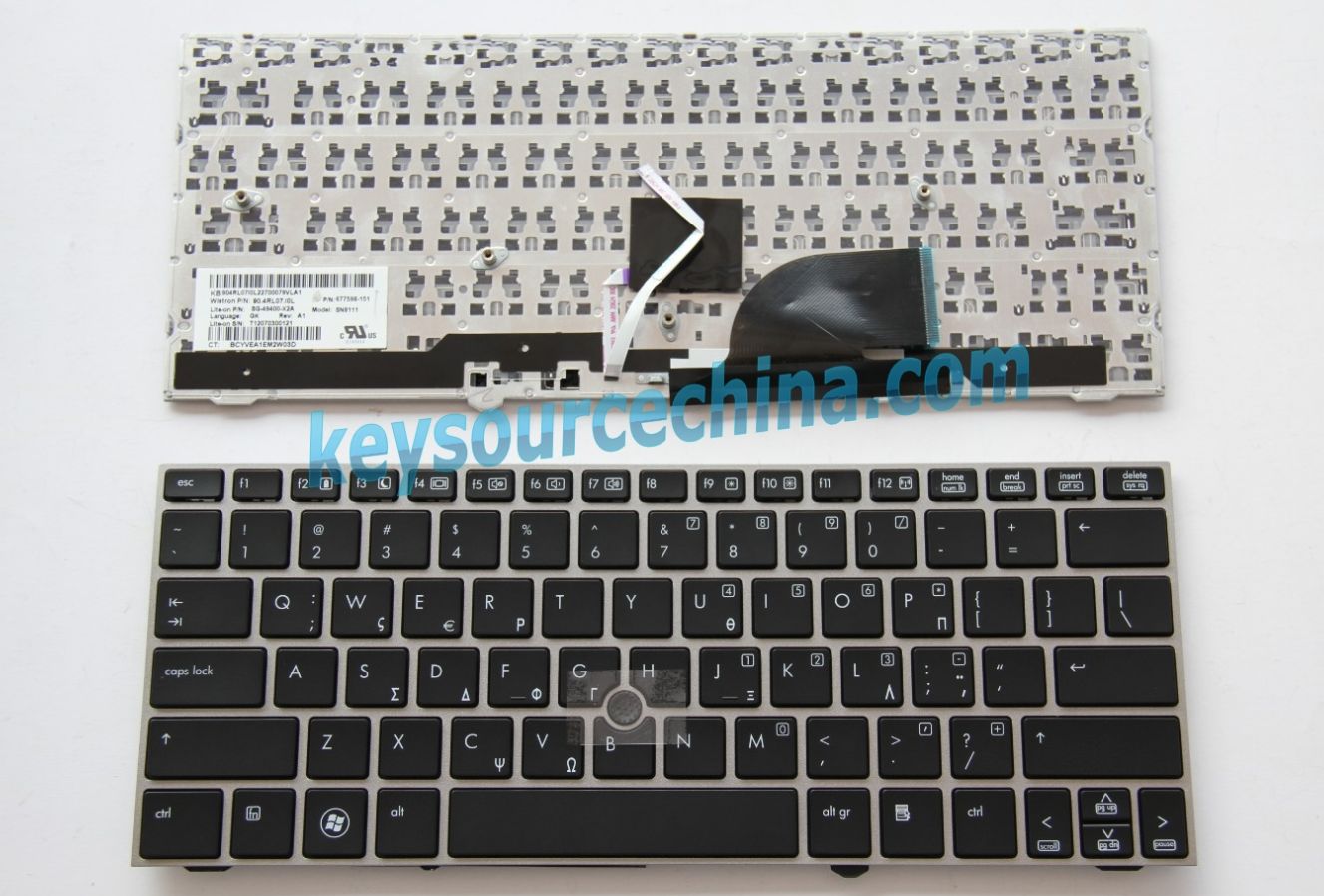 677598-151, HP EliteBook 2170P Ελληνικό πληκτρολόγιο Greek/GR Keyboard black