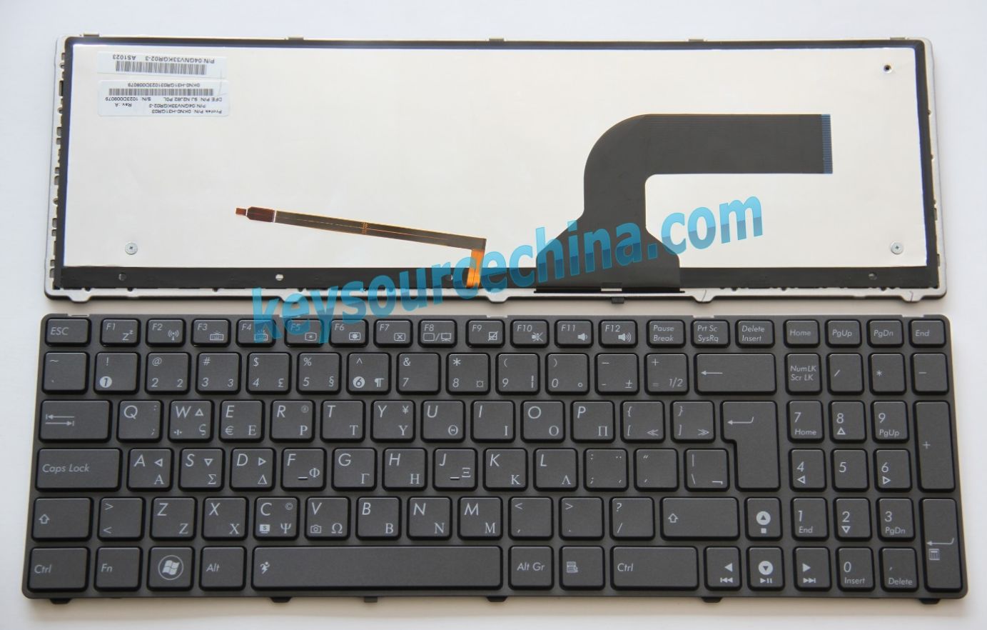 Asus G51 G51J G51Jx G53 G53J G53SX G60 G60J G60JX G73 G73J G73SW UX50V U50VG VX7 Ελληνικό πληκτρολόγιο Greek/GR Keyboard backlit gray