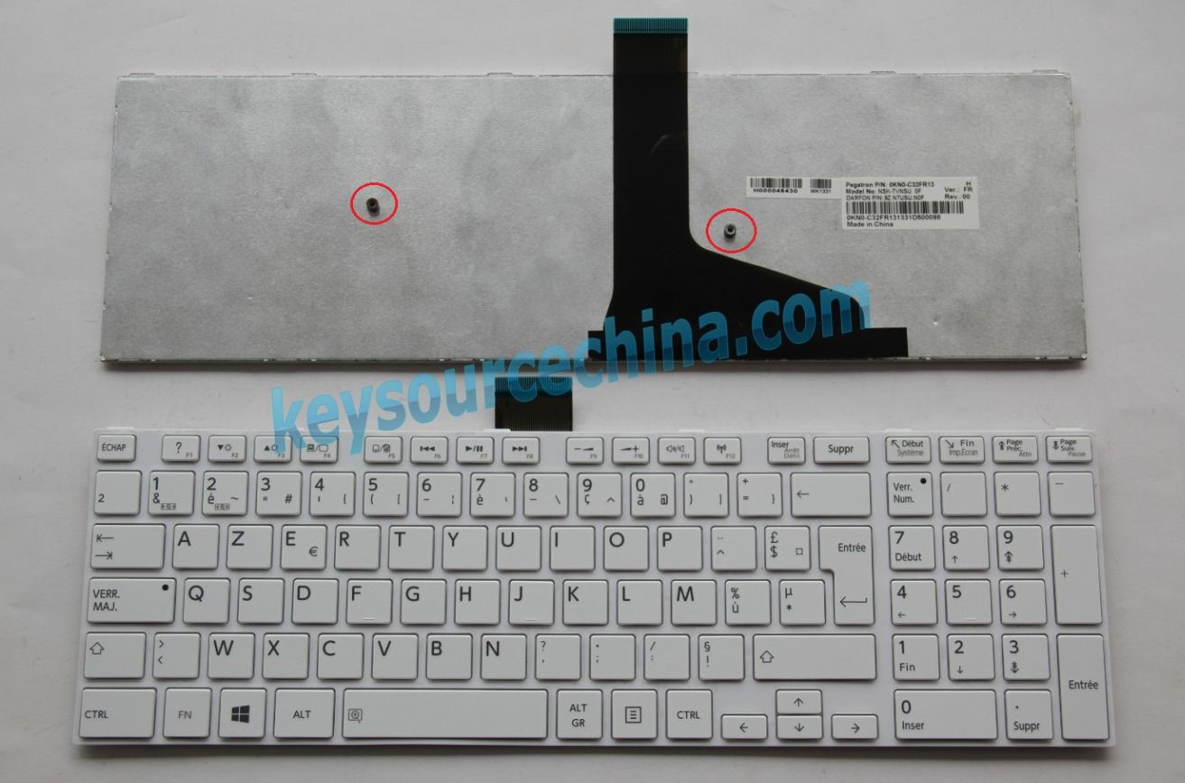 9Z.N7USU.N0F Clavier ordinateur portable pour Toshiba Satellite L50-A L50D-A L55-A L55D-A L55t-A original Français