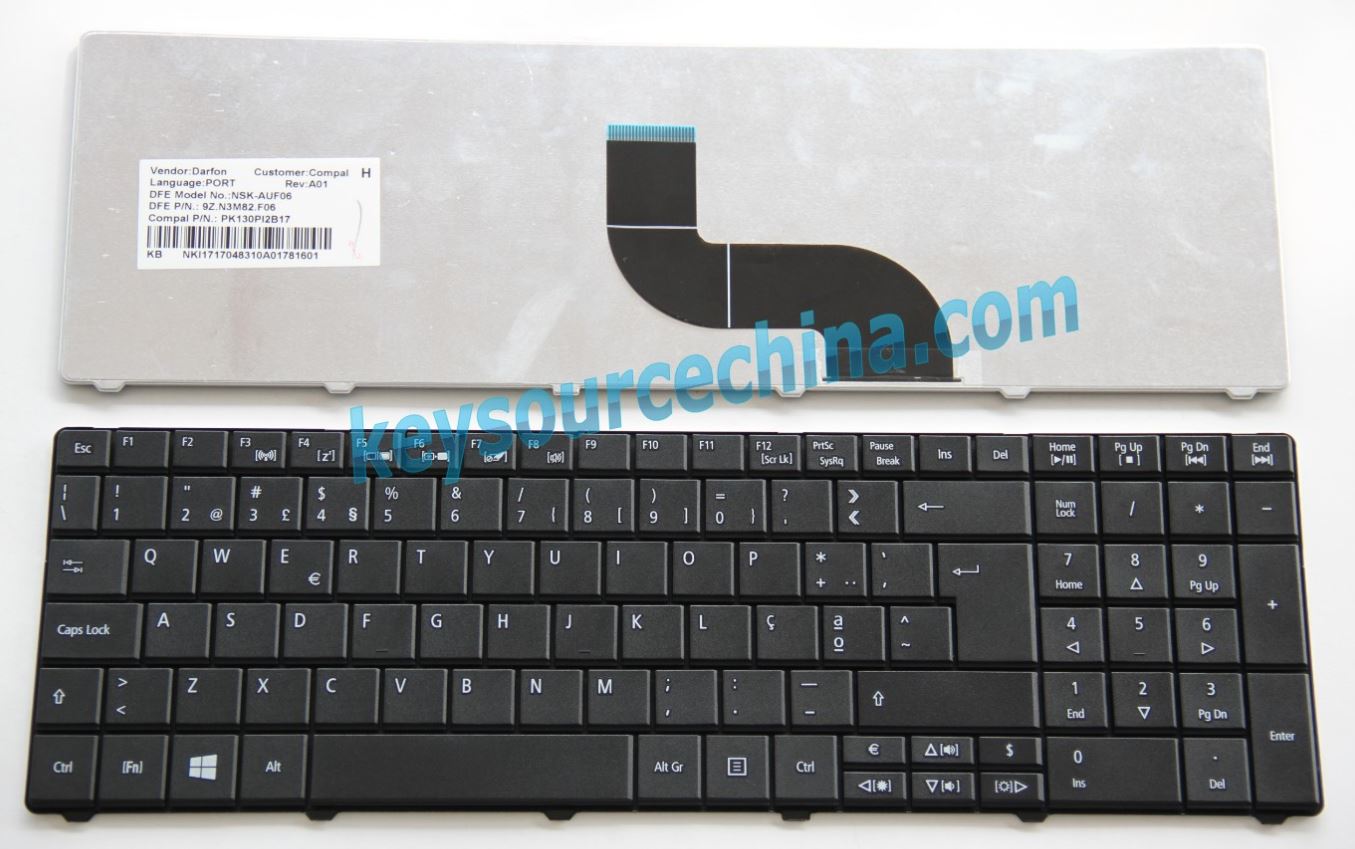 Novo teclado para portátil Acer TravelMate 5335 5542 5735Z 5740 5742 5744 7740 8531 8571 8572 P253-M P453-M, Aspire E1-521 E1-531 E1-571 Português PT