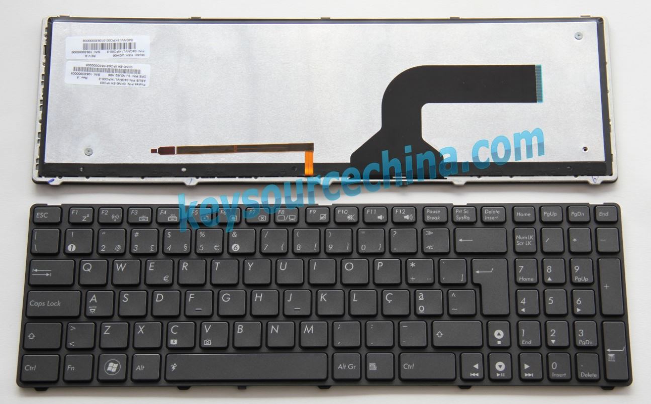 Novo teclado para portátil ASUS G51 G53 G60 G72 G73 VX7 UX50V U50VG Português (PT/PO) retro-iluminado