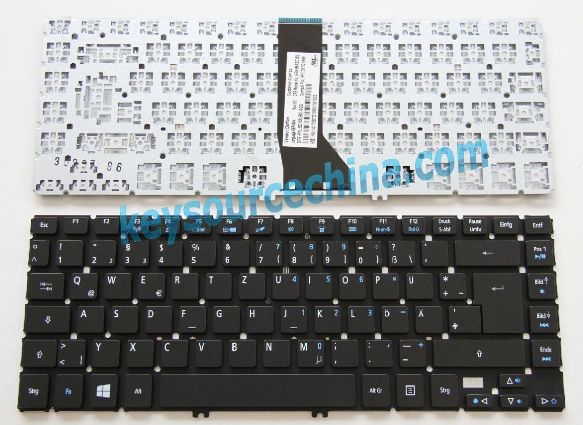 Original Notebook Tastatur, deutsch (DE) schwarz für Acer Aspire R7 Series R7-571 R7-572 R7-571G Keyboard