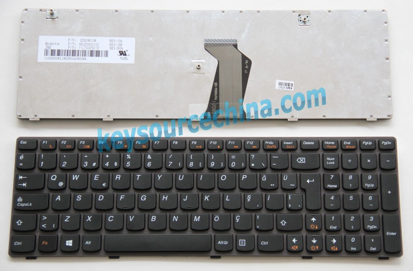 PN:25208118 Lenovo IdeaPad G580 G585 V580 V585 Z580 Z585 QWERTY Notebook Klavye Klavyesi Q-Türkçe(TR) Keyboard