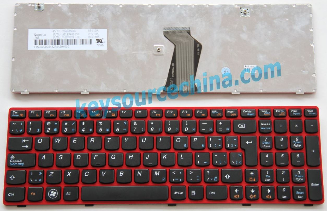 25202754, LENOVO IdeaPad G580 G585 V580 V585 Z580 Z585 Laptop Keyboard Clavier Canadian(CA)