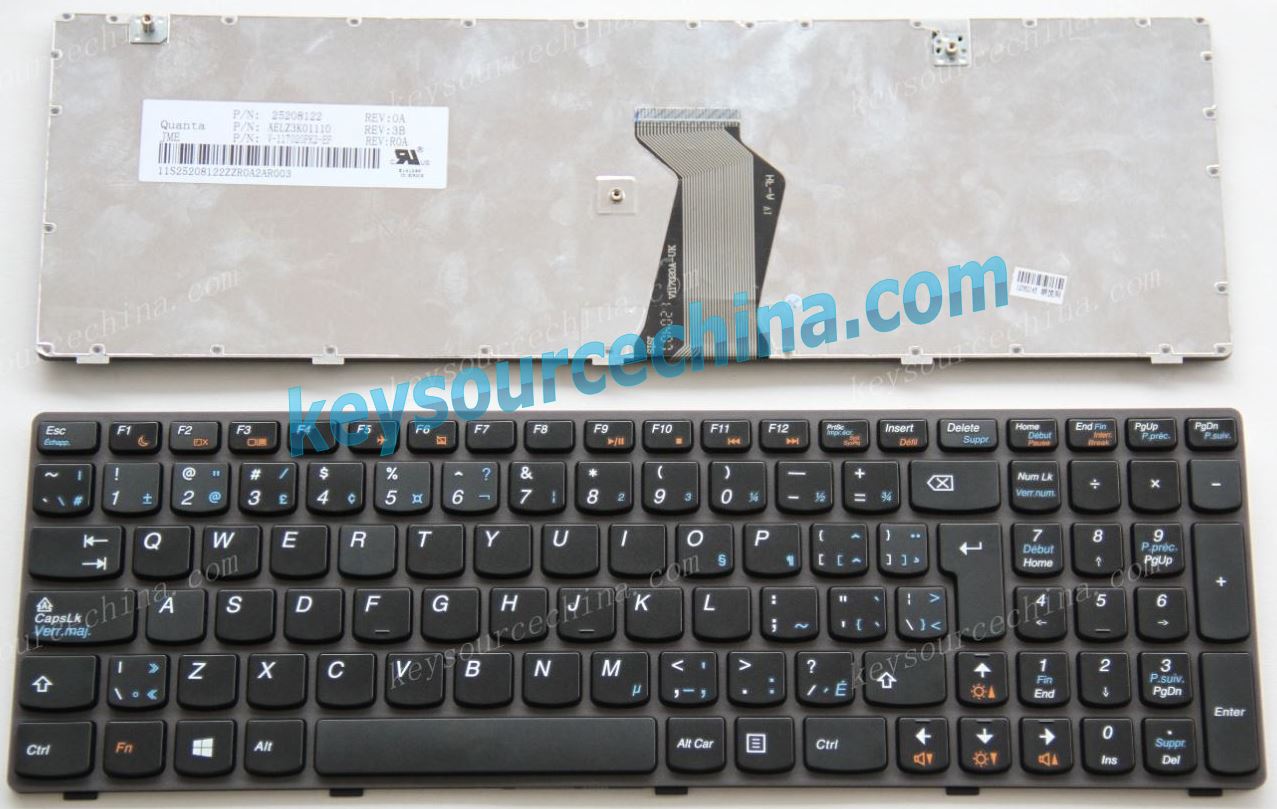 25208122, LENOVO IdeaPad G580 G585 V580 V585 Z580 Z585 Black Laptop Keyboard Clavier Canadian(CA)
