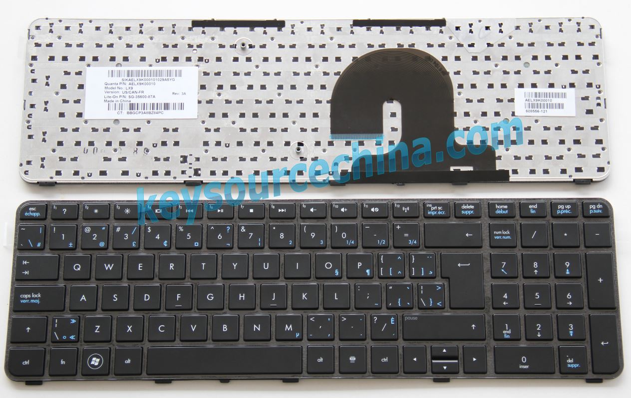 608556-121 HP Pavilion DV7-4000 Series DV7-4100 DV7-2000 DV7-4223ca Black Laptop Keyboard Clavier Canadian(CA)