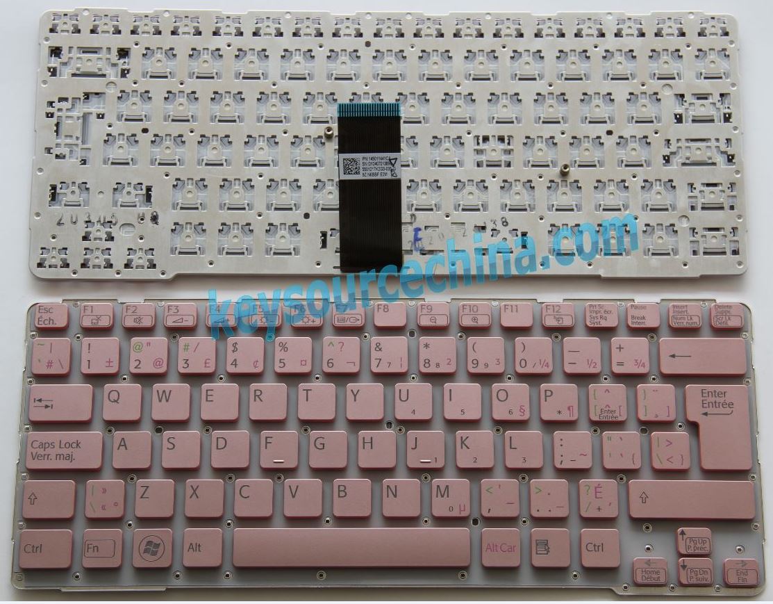 149011441CA, SONY SVE14A SVE14A1 SVE14A2 Laptop Keyboard in pink Clavier Canadian(CA)