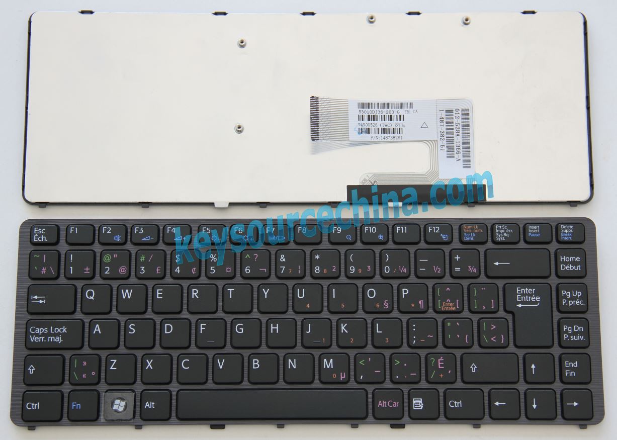 148738261, SONY VGN-NW series VGN-NW1 VGN-NW2 VGNNW25 Laptop Keyboard Clavier Canadian(CA)