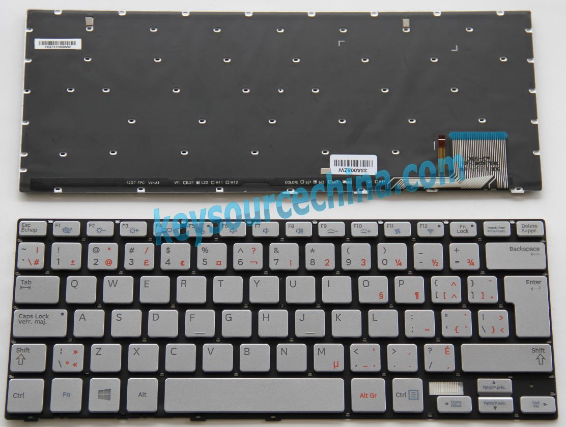 SAMSUNG 730U3E 740U3E Backlight Silver Laptop Keyboard Clavier Canadian(CA)