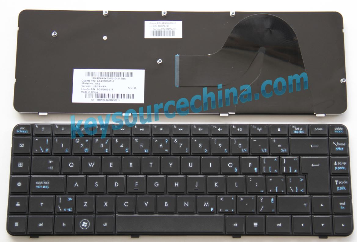 599601-121 588976-121 HP G56 G62 Compaq Presario CQ56 CQ62 Laptop Keyboard Clavier Canadian(CA)