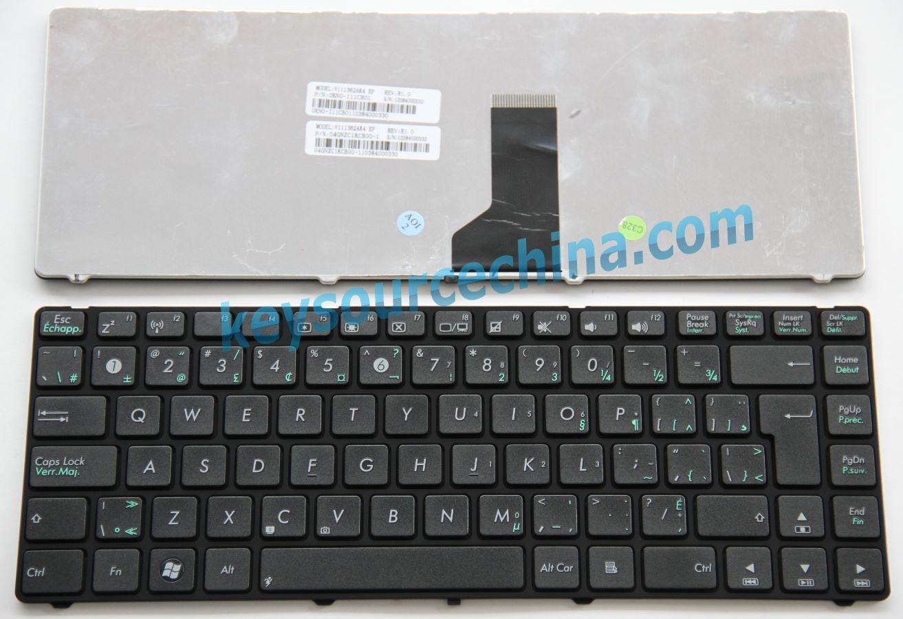 04GNZC1KCB00-1 ASUS U30 U31 U35 UL30 UL80 A42 A43 K42 K43 X32 X35 X42 N82 black  Keyboard Clavier Canadian(CA)