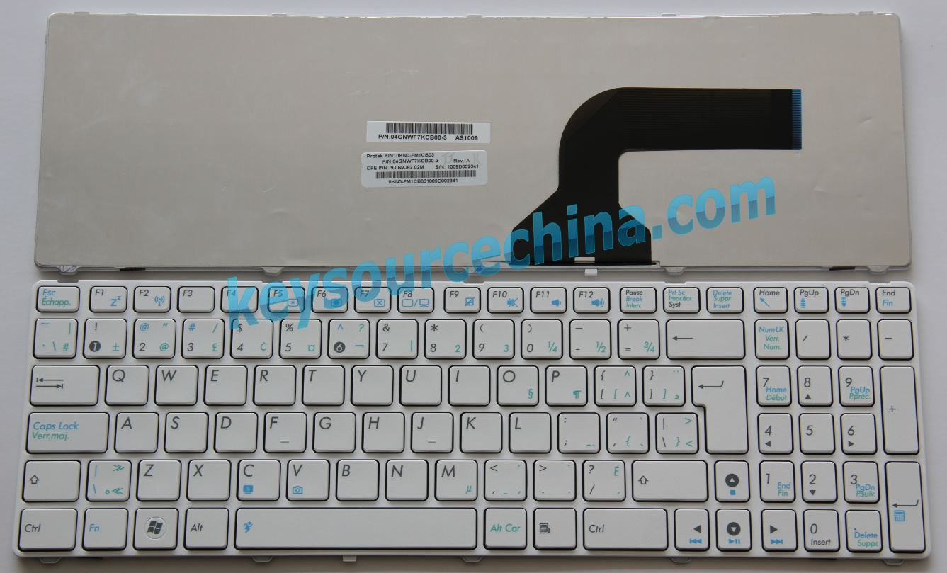 04GNWF7KCB00-3 ASUS X52 X53 K52 K53 K72 K73 UL50 X64 X72 X73 N61 A53 A73 Keyboard Clavier Canadian(CA)