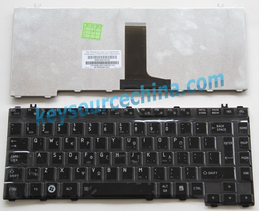AEBL5500150-GK TOSHIBA A300 A305 M300 M305 L300 L305 A350 A355 L450 L455 Greek(GK) Keyboard πληκτρολόγιο