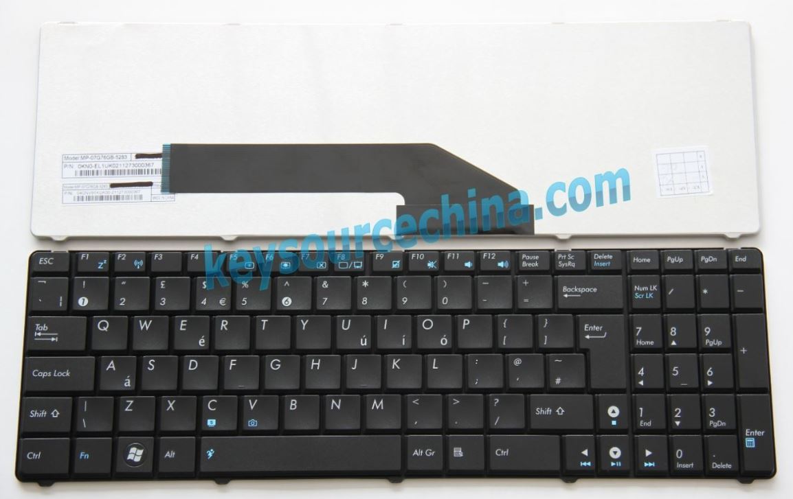 ASUS K50 X5D K51 K60 K61 K62 K70 X66 X70 P50 F50 F52 Laptop Keyboard UK Complete NEW