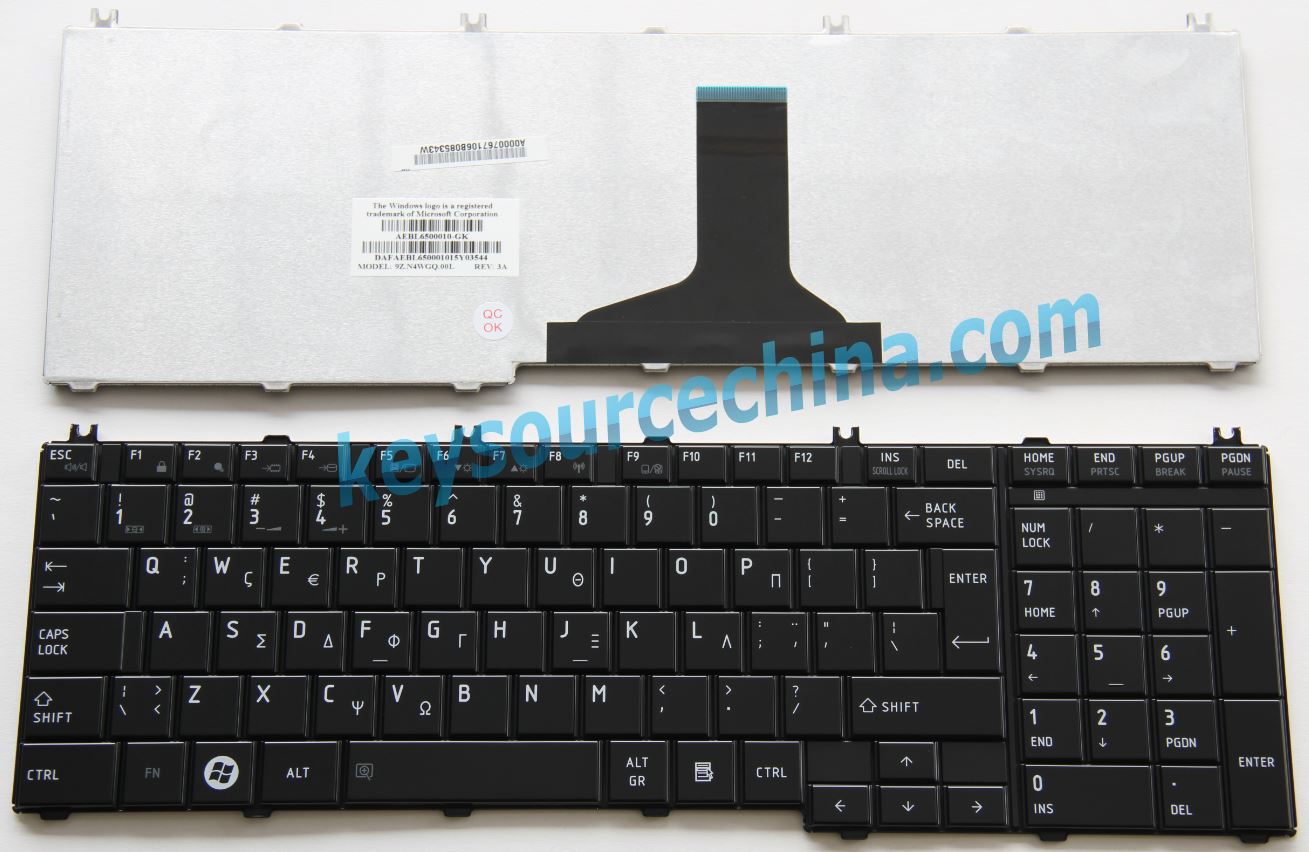 TOSHIBA C650 C655 L650 L655 L670 L675 L660 C660 L750 L775 Greek(GK) Keyboard πληκτρολόγιο