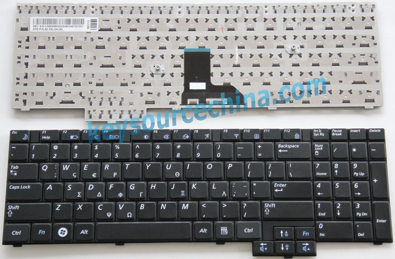 Samsung RV508 RV510 R525 R528 R530 R538 R540 R620 R719 P530 P580 Greek(GK) Keyboard πληκτρολόγιο