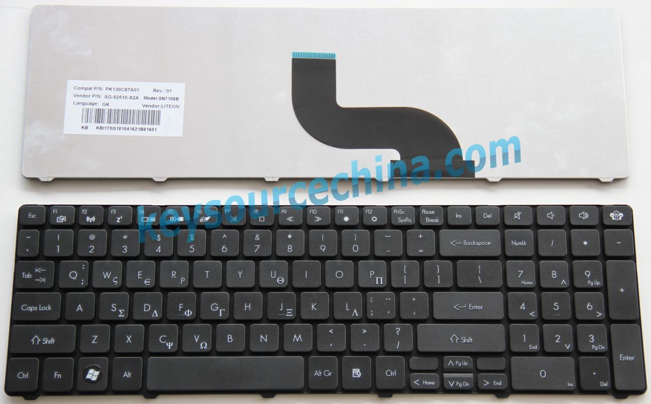 KBI170G181,Packard Bell TK81 TK83 TK85 TK87 TM01 TM80 TM81 TM82 Greece(GR) Keyboard πληκτρολόγιο