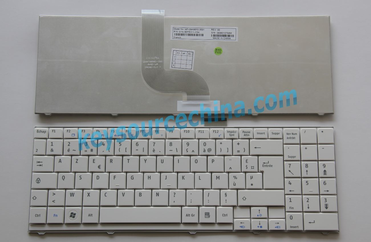 MP-09A96F0-3591 Clavier ordinateur portable pour Medion Akoya S5611 S5612 MD97424 MD97644 MD97798 MD97930 original Français