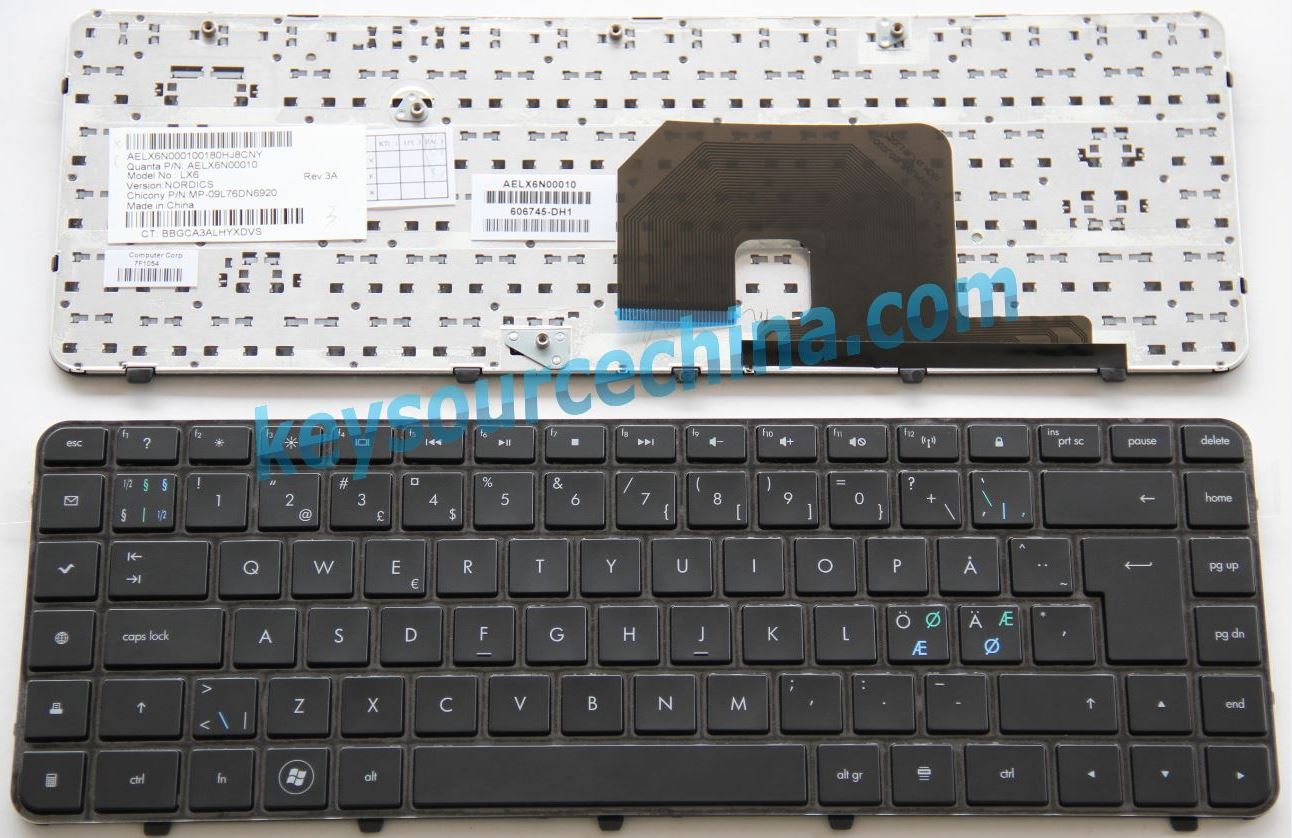 HP dv6-3000 series Nordic keyboard 604034-DH1 606745-DH1