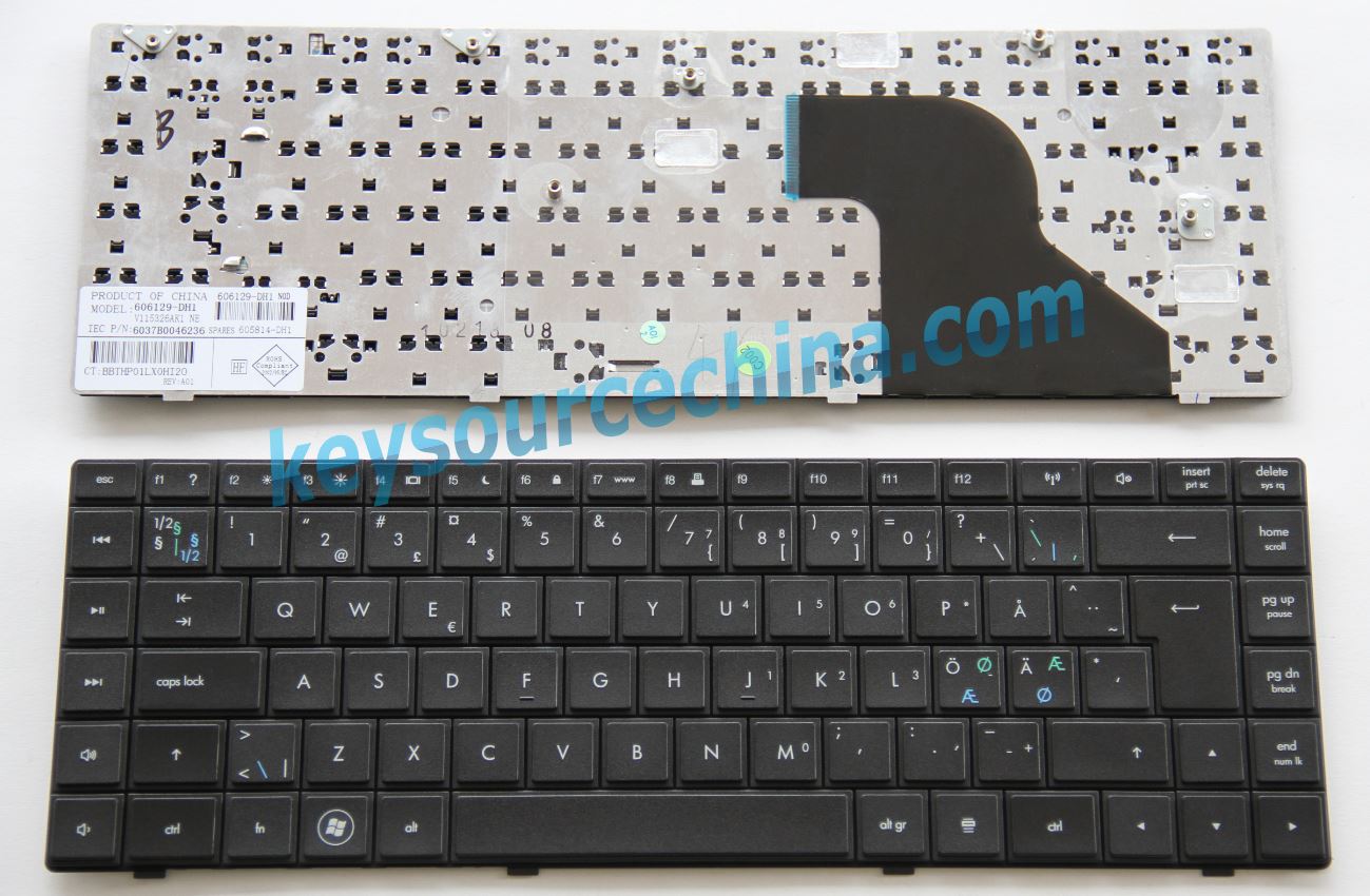 HP CQ620 CQ621 CQ625 Nordic keyboard, Dansk tastatur, Norsk tastatur, Suomi näppäimistö, Svensk tangentbord