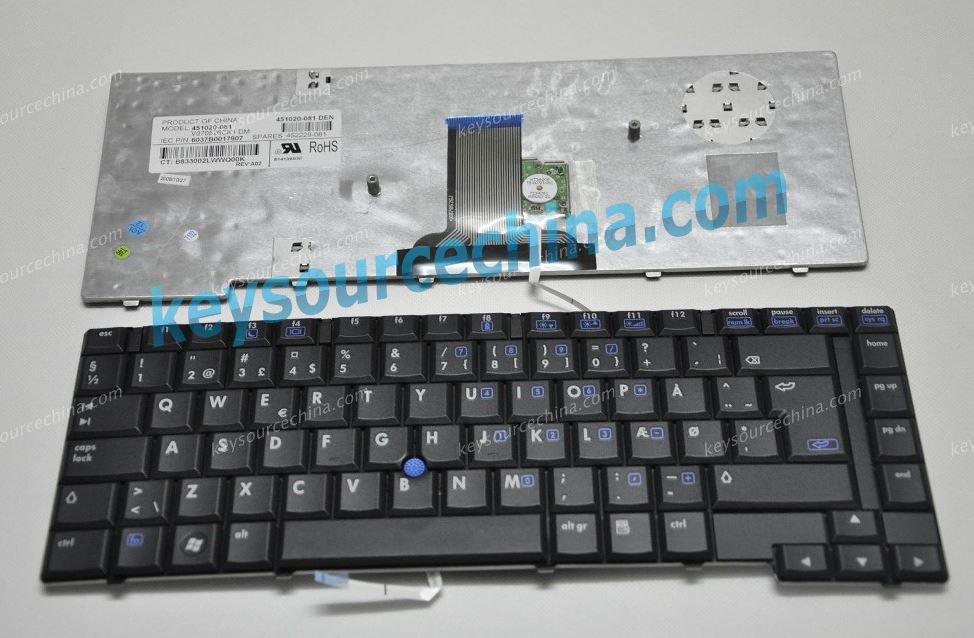 HP 8510p Dansk bærbar tastatur