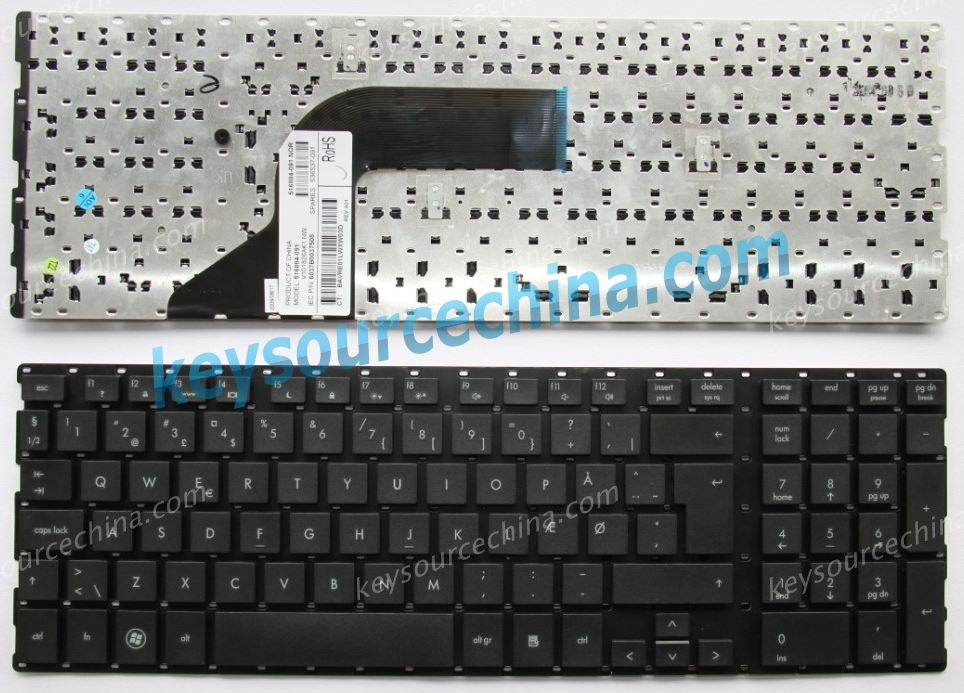 516884-091 HP Probook 4510S 4515S 4710S Dansk bærbar tastatur