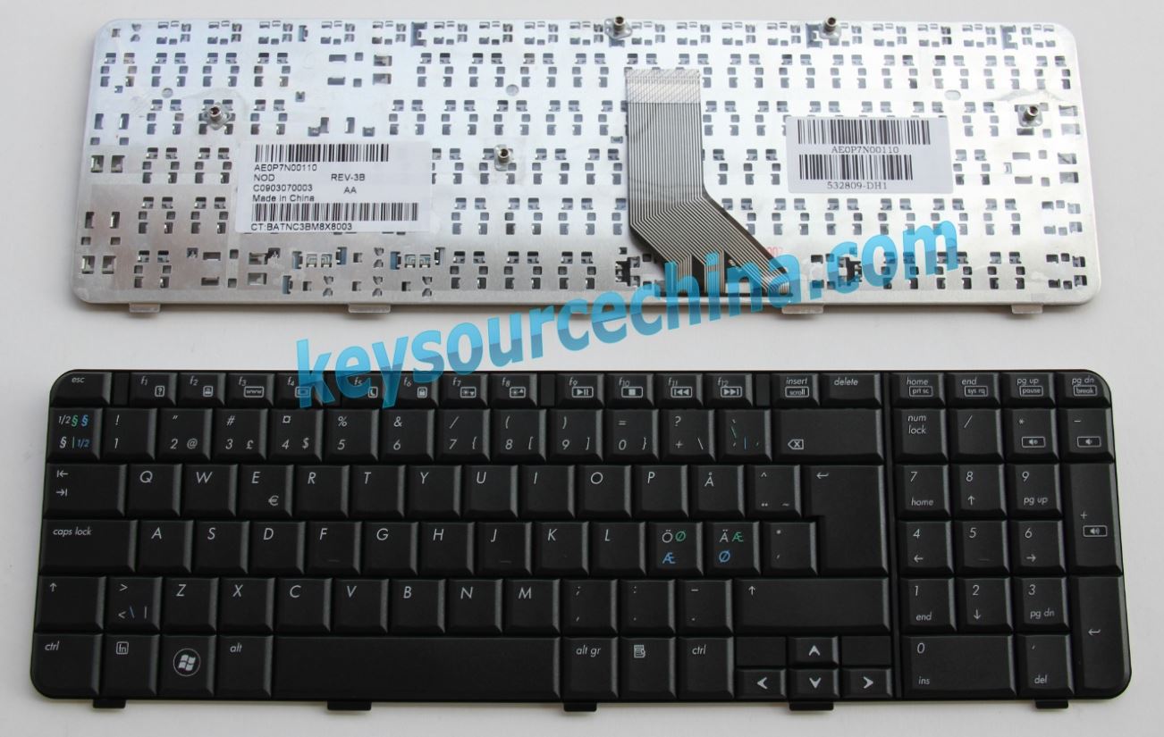 532809-DH1 Original HP Pavilion G71 G71-340 Compaq Presario CQ71 CQ71-100 CQ71-200 CQ71-300 CQ71-400 CQ71-410 CQ71-420 CQ71-430 Nordic keyboard