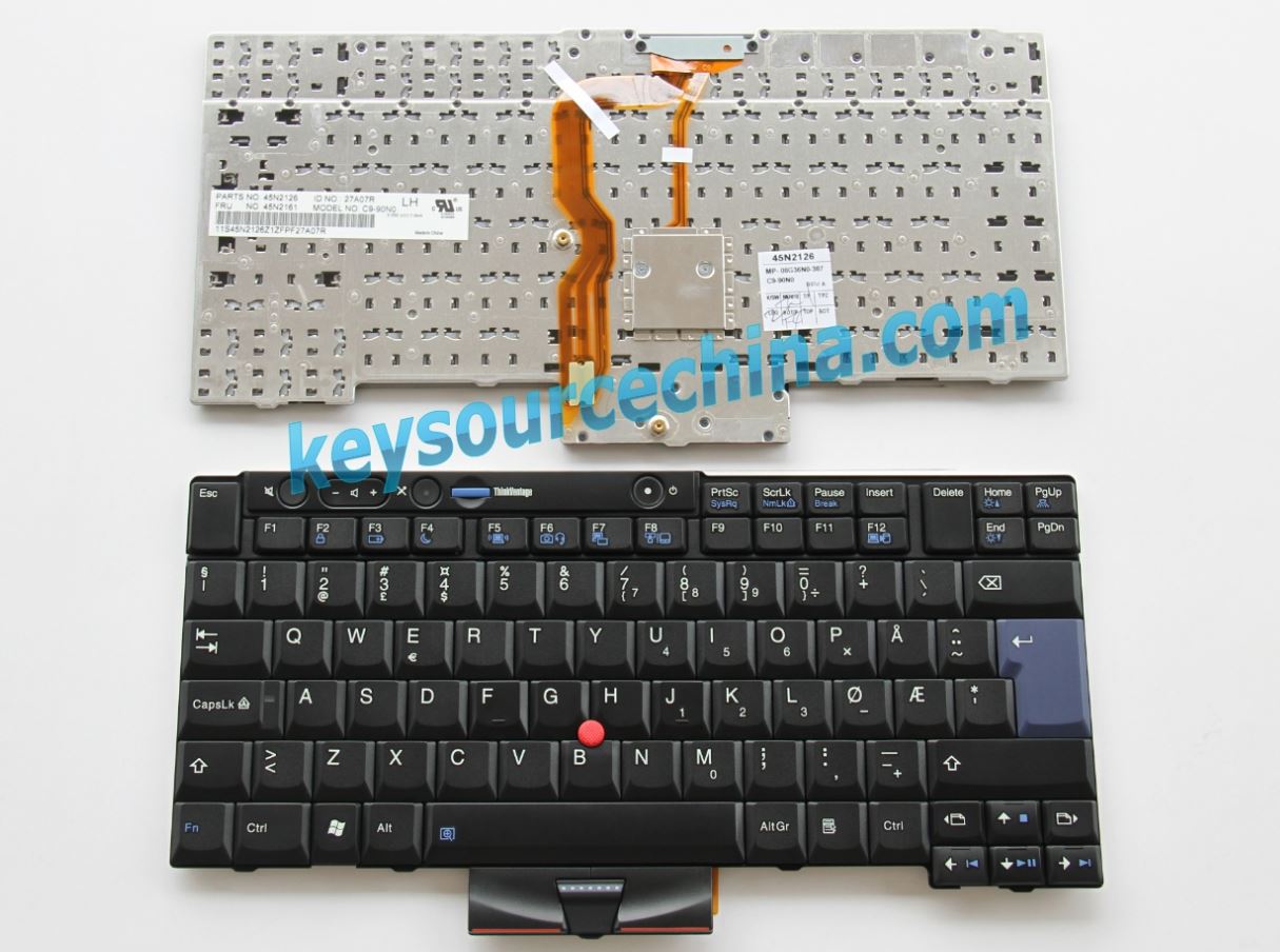 MP-08G36N0-387 Originalt Lenovo ThinkPad T400S T410 T410i T410s T420i T510 T510i X220 Norsk tastatur
