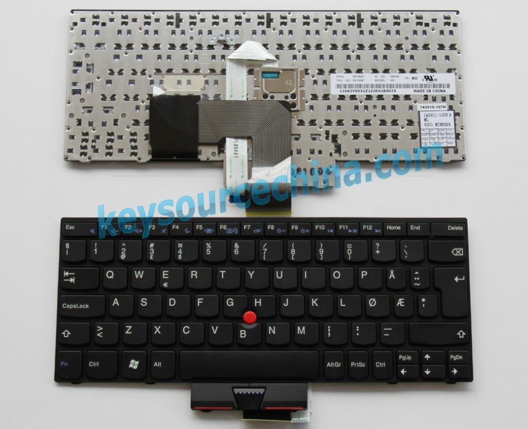 63Y0067 Originalt Lenovo Thinkpad X121e X131e Norsk tastatur