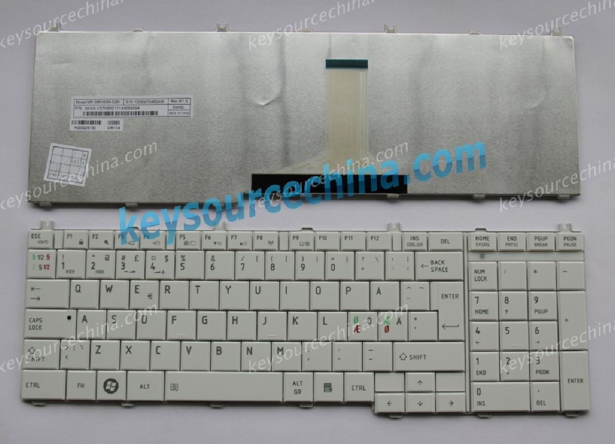 MP-09N16DN-5281 MP-09M86DN6528 TOSHIBA Nordic keyboard