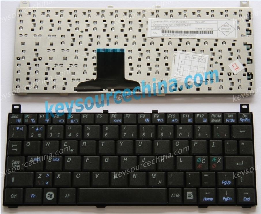 V000150540 MP-07C63DN-930 Toshiba NB100 Nordic keyboard