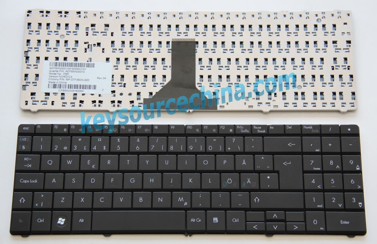 Packard Bell EasyNote ML61 ML65 TN65 Nordic Keyboard tangentbord näppäimistö tastatur