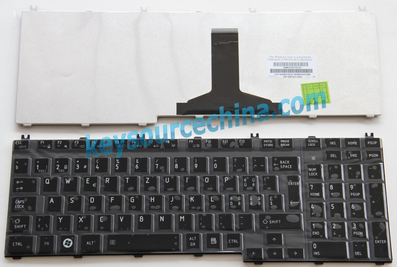 Toshiba Satellite P300 P305 L305 L350 L500 L550 Qosmio X300 X305 G50 QWERTZ-Tastatur Laptop (Schweiz / Swiss)(CH/SW) Keyboard