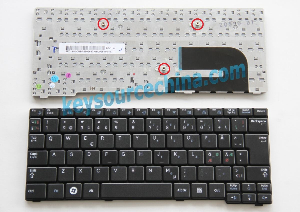 CNBA5902687HBIL Original Nordic Keyboard Samsung NB30 N143 N145 N148 N150 NP-N150