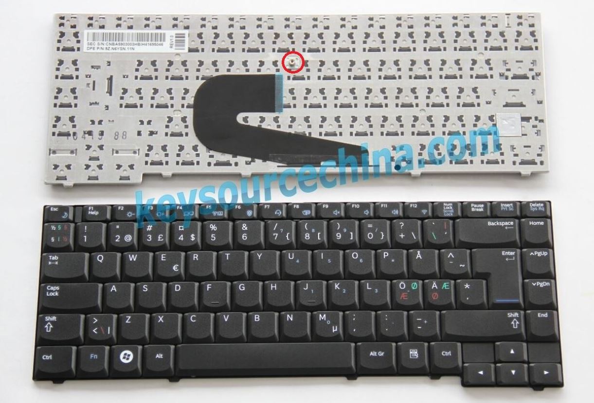 Samsung NP200B4B 400B4A 400B4B NP400B4B NP600B4B NP600B4C Nordic Keyboard Tangentbord FIN DK NO