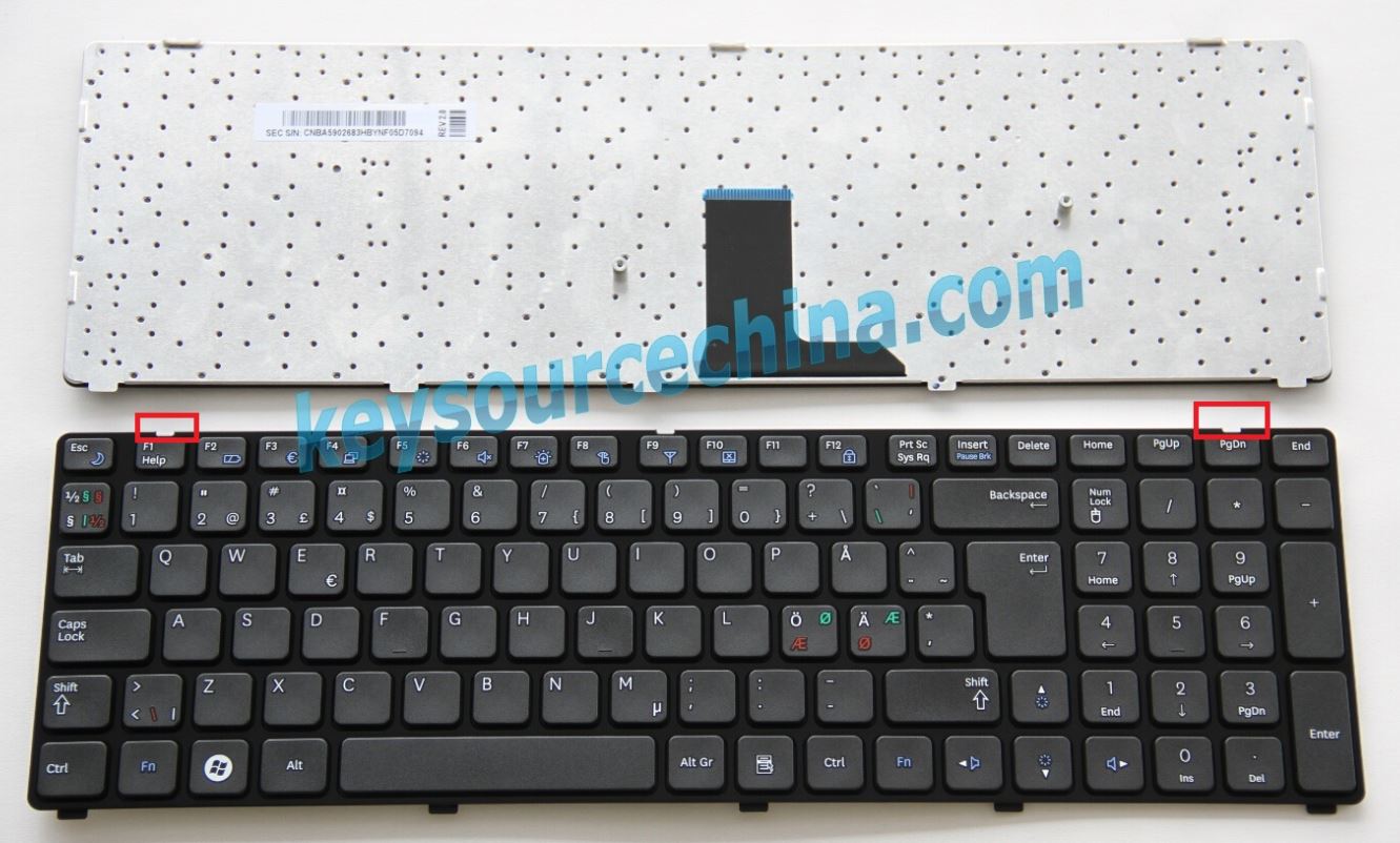 BA59-02683H Original Nordic Keyboard Samsung R780 NP-R780