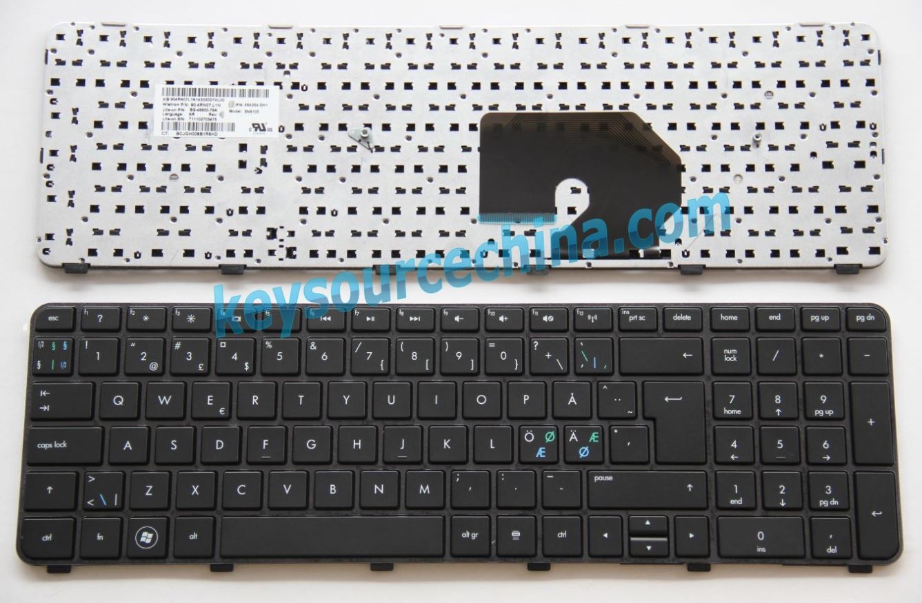 HP DV7-6000 Nordic keyboard 634016-DH1, 639396-DH1, 644628-DH1