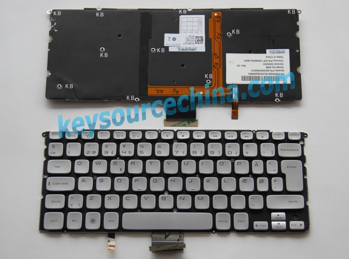 MP-10K86DKJ9201 Originalt Dell XPS 14z 15z L412z L511z Dansk bærbar tastatur