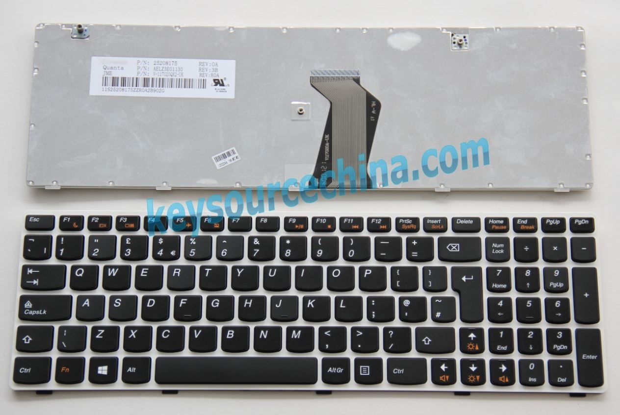 V-117020QK2-UK Original Lenovo IdeaPad G580 G585 V580 V585 Z580 Z585 Laptop Keyboard UK Complete NEW