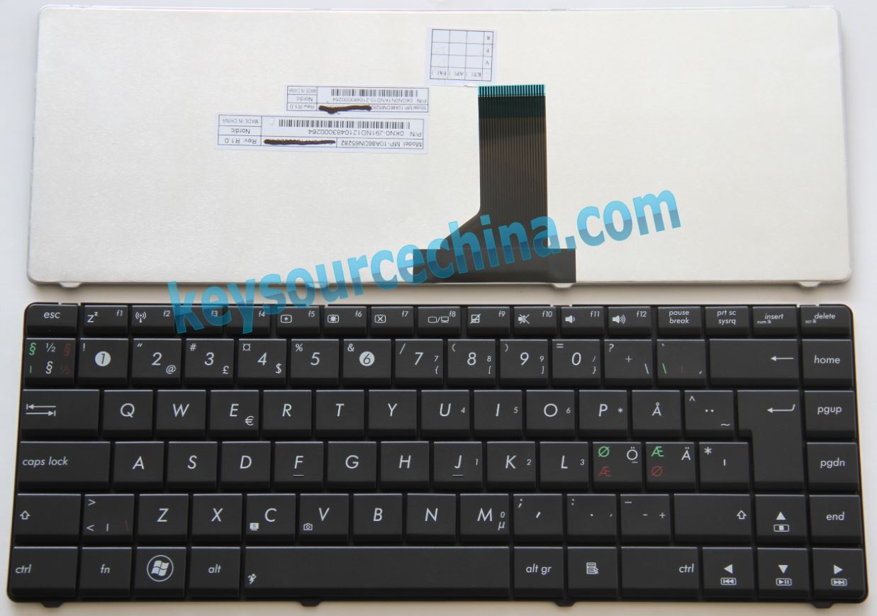 04GN0N1KND10-2 ASUS N43 K42 A42 X42 X43 K43 P42 B43 X84 A83 A84 P43 Nordic keyboard   tastatur